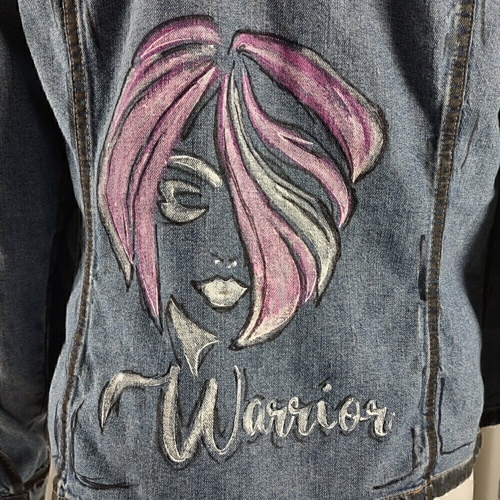 Cherokee Women's Customized Multi Button 100% Cotton Blue Jean Jacket Size S - Picture 6 of 14